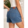 image:imageSidefeel Skorts for Woman High Waisted Jean Skort Wrap Stretchy Asymmetrical Skorts Casual Denim ShortsDark Blue