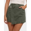 image:imageSidefeel Skorts for Woman High Waisted Jean Skort Wrap Stretchy Asymmetrical Skorts Casual Denim ShortsGreen