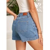 image:imageSidefeel Skorts for Woman High Waisted Jean Skort Wrap Stretchy Asymmetrical Skorts Casual Denim ShortsIceland Blue