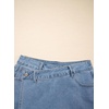 image:imageSidefeel Skorts for Woman High Waisted Jean Skort Wrap Stretchy Asymmetrical Skorts Casual Denim ShortsIceland Blue