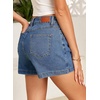 image:imageSidefeel Skorts for Woman High Waisted Jean Skort Wrap Stretchy Asymmetrical Skorts Casual Denim ShortsLight Blue