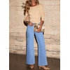 image:imageSidefeel Straight Leg Jeans for Women High Waisted Baggy Pants Loose Stretchy Wide Leg Cargo JeansIceland Blue
