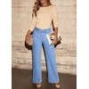 image:imageSidefeel Straight Leg Jeans for Women High Waisted Baggy Pants Loose Stretchy Wide Leg Cargo JeansIceland Blue