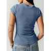 image:imageSidefeel Summer Tops for Women 2026 Cap Sleeve Ribbed Button Down Crewneck Slim Fitted Cute Going Out TopsAshleigh Blue