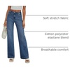 image:imageSidefeel Wide Leg Jeans for Women High Waisted Stretchy Jeans Straight Leg Trendy Patchwork Denim Pants with Oversized FitBlue
