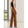 image:imageSidefeel Wide Leg Jeans for Women High Waisted Stretchy Jeans Straight Leg Trendy Patchwork Denim Pants with Oversized FitBrown