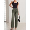 image:imageSidefeel Wide Leg Jeans for Women High Waisted Stretchy Jeans Straight Leg Trendy Patchwork Denim Pants with Oversized FitGreen