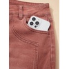 image:imageSidefeel Wide Leg Jeans for Women High Waisted Stretchy Jeans Straight Leg Trendy Patchwork Denim Pants with Oversized FitMineral Red
