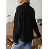 image:imageSidefeel Women Denim Shirt Long Sleeve Button Down Jean Shirts Casual Oversized Trendy Tops BlousesBlack