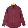 image:imageSidefeel Women Denim Shirts Oversized Long Sleeve Button Down Blouse V Neck Casual Top ShacketsBurgundy