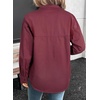 image:imageSidefeel Women Denim Shirts Oversized Long Sleeve Button Down Blouse V Neck Casual Top ShacketsBurgundy