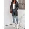 image:imageSidefeel Womens 2025 Fall Outfits Long Sleeve Open Front Cardigan Sweaters Trendy Chunky Hexagon Knit Sweaters CoatBlack