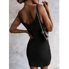 image:imageSidefeel Womens 2026 Summer V Neck Ribbed Knit Sleeveless Tank Dresses Sexy Bodycon Club Night Out DressesBlack