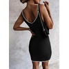 image:imageSidefeel Womens 2026 Summer V Neck Ribbed Knit Sleeveless Tank Dresses Sexy Bodycon Club Night Out DressesBlack and White