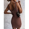 image:imageSidefeel Womens 2026 Summer V Neck Ribbed Knit Sleeveless Tank Dresses Sexy Bodycon Club Night Out DressesBrown