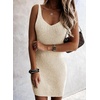image:imageSidefeel Womens 2026 Summer V Neck Ribbed Knit Sleeveless Tank Dresses Sexy Bodycon Club Night Out DressesCream White