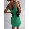 image:imageSidefeel Womens 2026 Summer V Neck Ribbed Knit Sleeveless Tank Dresses Sexy Bodycon Club Night Out DressesGreen