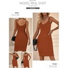 image:imageSidefeel Womens 2026 Summer V Neck Ribbed Knit Sleeveless Tank Dresses Sexy Bodycon Club Night Out DressesOrange