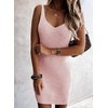 image:imageSidefeel Womens 2026 Summer V Neck Ribbed Knit Sleeveless Tank Dresses Sexy Bodycon Club Night Out DressesPink