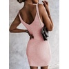 image:imageSidefeel Womens 2026 Summer V Neck Ribbed Knit Sleeveless Tank Dresses Sexy Bodycon Club Night Out DressesPink