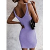 image:imageSidefeel Womens 2026 Summer V Neck Ribbed Knit Sleeveless Tank Dresses Sexy Bodycon Club Night Out DressesPurple