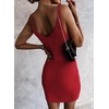 image:imageSidefeel Womens 2026 Summer V Neck Ribbed Knit Sleeveless Tank Dresses Sexy Bodycon Club Night Out DressesRed