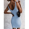 image:imageSidefeel Womens 2026 Summer V Neck Ribbed Knit Sleeveless Tank Dresses Sexy Bodycon Club Night Out DressesSky Blue