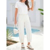 image:imageSidefeel Womens Barrel Jeans High Waisted Elastic Stretchy Baggy Wide Leg Jeans Trendy Patchwork Loose Ankle Denim PantsCream White