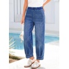image:imageSidefeel Womens Barrel Jeans High Waisted Elastic Stretchy Baggy Wide Leg Jeans Trendy Patchwork Loose Ankle Denim PantsLight Blue