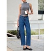 image:imageSidefeel Womens Barrel Jeans High Waisted Stretchy Drawstring Ankle Tapered Denim Pants with PocketsBluing