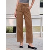 image:imageSidefeel Womens Barrel Jeans High Waisted Stretchy Drawstring Ankle Tapered Denim Pants with PocketsBrown