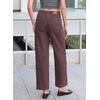 image:imageSidefeel Womens Barrel Jeans High Waisted Stretchy Drawstring Ankle Tapered Denim Pants with PocketsChicory Coffee