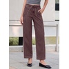 image:imageSidefeel Womens Barrel Jeans High Waisted Stretchy Drawstring Ankle Tapered Denim Pants with PocketsChicory Coffee