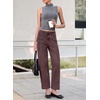 image:imageSidefeel Womens Barrel Jeans High Waisted Stretchy Drawstring Ankle Tapered Denim Pants with PocketsChicory Coffee