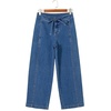 image:imageSidefeel Womens Barrel Jeans High Waisted Stretchy Drawstring Ankle Tapered Denim Pants with PocketsDark Blue