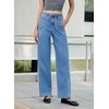 image:imageSidefeel Womens Barrel Jeans High Waisted Stretchy Drawstring Ankle Tapered Denim Pants with PocketsLight Blue