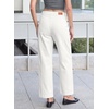 image:imageSidefeel Womens Barrel Jeans High Waisted Stretchy Drawstring Ankle Tapered Denim Pants with PocketsWhite