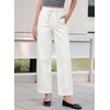 image:imageSidefeel Womens Barrel Jeans High Waisted Stretchy Drawstring Ankle Tapered Denim Pants with PocketsWhite