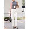 image:imageSidefeel Womens Barrel Jeans High Waisted Stretchy Drawstring Ankle Tapered Denim Pants with PocketsWhite
