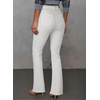 image:imageSidefeel Womens Bell Bottom Flare Jeans High Waisted Stretchy Ripped Distressed Raw Hem Denim Pants with PocketsWhite