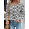 image:imageSidefeel Womens Button Down Cardigan Sweater Long Sleeve Cute Floral Printed Cropped Sweater CoatsGray