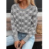 image:imageSidefeel Womens Button Down Cardigan Sweater Long Sleeve Cute Floral Printed Cropped Sweater CoatsGray