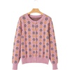 image:imageSidefeel Womens Button Down Cardigan Sweater Long Sleeve Cute Floral Printed Cropped Sweater CoatsPink