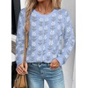 image:imageSidefeel Womens Button Down Cardigan Sweater Long Sleeve Cute Floral Printed Cropped Sweater CoatsSky Blue