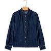 image:imageSidefeel Womens Button Down Denim Shirts Long Sleeve Ruffle Jean Shirts Blouse TopBluing