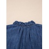 image:imageSidefeel Womens Button Down Denim Shirts Long Sleeve Ruffle Jean Shirts Blouse TopDark Blue