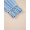 image:imageSidefeel Womens Button Down Denim Shirts Long Sleeve Ruffle Jean Shirts Blouse TopIceland Blue