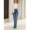 image:imageSidefeel Womens Button Up Open Front Cardigan Sweaters Long Sleeve Collared Printed Knit Sweater CoatsApricot
