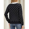 image:imageSidefeel Womens Button Up Open Front Cardigan Sweaters Long Sleeve Collared Printed Knit Sweater CoatsBlack