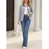 image:imageSidefeel Womens Button Up Open Front Cardigan Sweaters Long Sleeve Collared Printed Knit Sweater CoatsGray